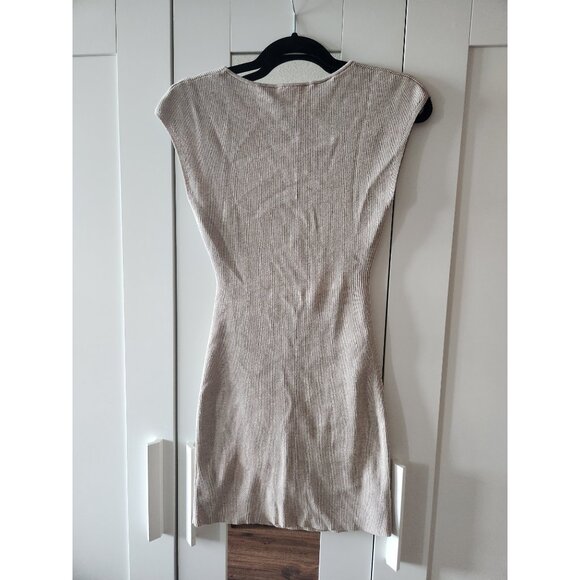 Aritzia Wilfred Free Cut-Out Knit Mini Dress | Oatmeal M - Picture 9 of 12